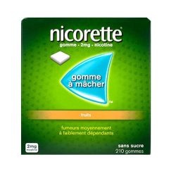 Nicorette 2 Mg Gom A Macher Medic Sans Sucre Fruits Plq/210