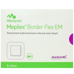 Mepilex Border Flex Em Pans Hydrocellulaire Adhesif Sterile Silicone Xs 5X5Cm B/10