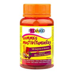Pediakid Gomme Ourson Multivitaminee Orange Cerise Pilulier/60