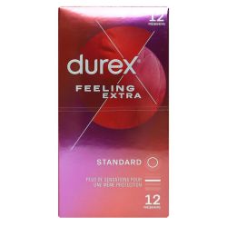 Durex Feeling Extra Preservatif Lubrifie Avec Reservoir Etui/12