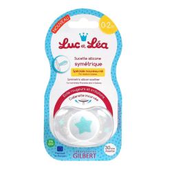 Luc Et Lea Sucette Symetrique Nouveau-Ne 0-2Mois Bleue