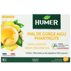 Humer Pharyngite Past Mal De Gorge Miel Citron B/20