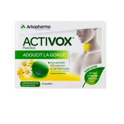 Activox Sans Sucre Past Miel Citron B/24