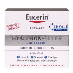 Eucerin Hyaluron-Filler +3X Effect Spf15 Emuls Soin De Jour Peau Seche Pot/50Ml