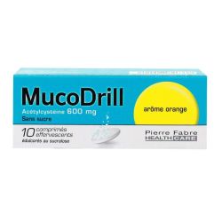 Mucodrill 600 Mg Cpr Eff Sans Sucre Edulcore Au Sucralose T/10