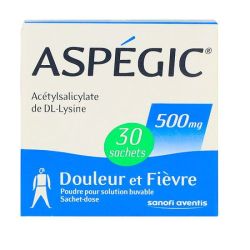Aspegic 500 Mg Pdr Sol Buv En Sachet-Dose 30Sach