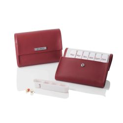 Pilbox Liberty Pilulier Hebdomadaire 4 Prises Rouge/Marine