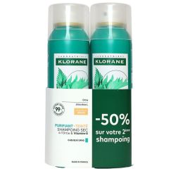 Klorane Capillaire Shampooing Sec Teinte Ortie + Vitamine E 2Sprays/150Ml