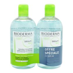 Bioderma Sebium H2O Eau Micellaire Sans Savon Nettoyante Peau Grasse 2Fl/500Ml