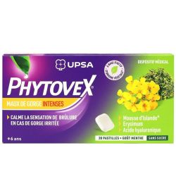 Phytovex Sans Sucre Past Maux De Gorge Intenses B/20