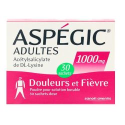 Aspegic 1000 Mg Pdr Sol Buv En Sachet-Dose Adulte 30Sach