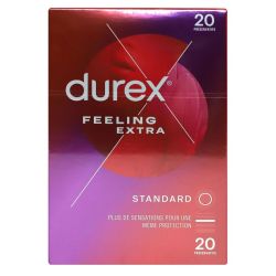 Durex Feeling Extra Preservatif Lubrifie Avec Reservoir Etui/20