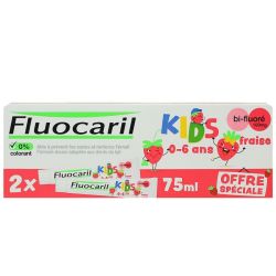 Fluocaril Kids Dentifrice Fraise 0-6Ans 2T/75Ml