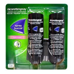 Nicorettespray 1 Mg/Dose S Pulv Bucc Fraicheur Fruits Rouges 2Fl/13,2Ml