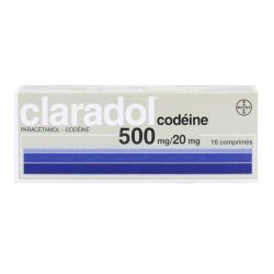 Claradol Codeine 500 Mg/20 Mg Cpr Sec Plq/16
