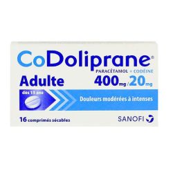 Codoliprane 400 Mg/20 Mg Cpr Sec Adulte Plq/16