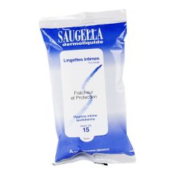 Saugella Lingette Dermoliquide Hygiene Intime Paquet/15