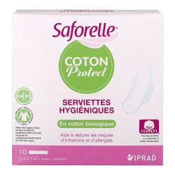 Saforelle Coton Protect Serviette Jetable Avec Ailette B/10