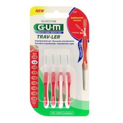 Gum Travler Brossette Inter-Dentaire De Voyage 0,8Mm B/4