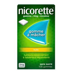 Nicorette 2 Mg Gom A Macher Medic Sans Sucre Fruits Plq/105