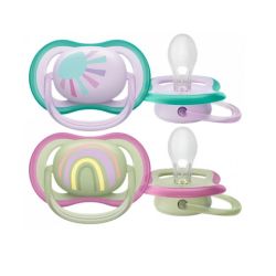 Avent Ultra Air Sucette Silicone 0-6Mois Deco B/2