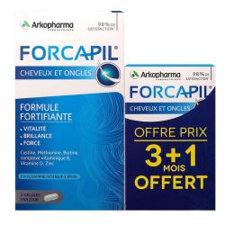 Forcapil Fortifiant Gel Cheveux Et Ongles Pilulier/180+60
