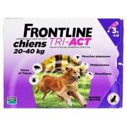 Frontline Tri-Act Solution Pour Spot-On Chien 20-40Kg 3Pipettes/4Ml
