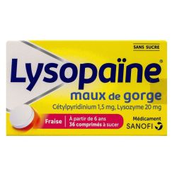 Lysopaïne Cetylpyridinium Lysozyme Sans Sucre Cpr A Sucer Citron Gingembre Edulcore Au Sorbitol Et A La Saccharine 2T/18