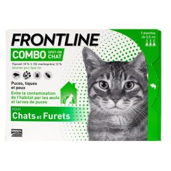 Frontline Combo 50 Mg/60 Mg Solution Pour Spot-On Chat 3Pipettes/0,5Ml