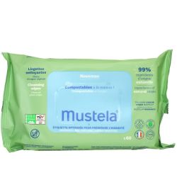 Mustela Bebe Enfant Lingette Nettoyante Compostable Parfumee Sach/60