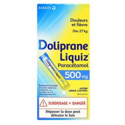 Dolipraneliquiz 500 Mg Susp Buv Sach Edulc Au Sorbitol,Sucralose Neohesperidine Dc 12Sach/6Ml