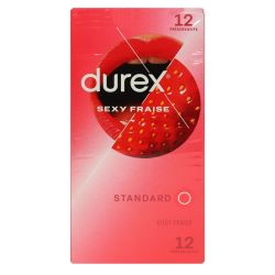 Durex Sexy Fraise Preservatif B/12