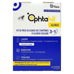 Ophtakit Allergie Kit Symptomes D'allergie Oculaire 3 En 1 Lavage Theaphy
