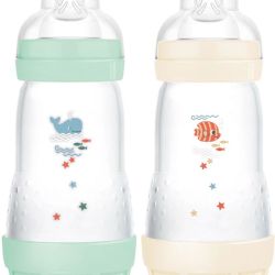Mam Easy Start Nature Biberon Tetine Debit 2 Menthe-Coton 260Ml B/2
