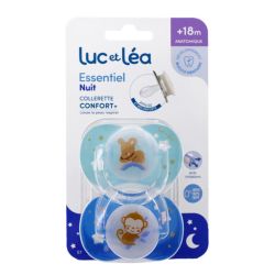 Luc Et Lea Essentiel Duo Sucette Anatomique +18Mois Nuit B/2