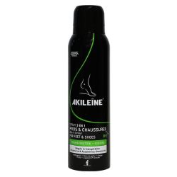 Akileine Soins Verts Spray 3 En 1 Pieds & Chaussures Aeros/150Ml