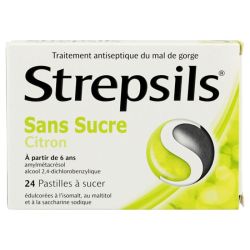 Strepsils Sans Sucre Past Citron Plq/24