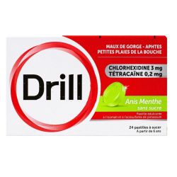 Drill Past Sans Sucre Anis/Menthe Edulcoree A L'isomalt Et A L'acesulfame Potas Plq/24