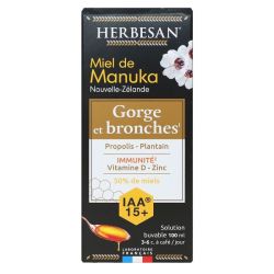 Herbesan Miel De Manuka Iaa 15+ Sirop Gorge Bronches Fl/100Ml