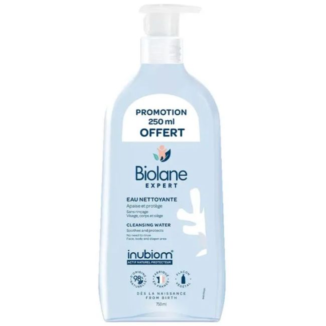 Biolane Expert Bio Eau Nettoyante Sans Rincage Fl Pompe/750Ml
