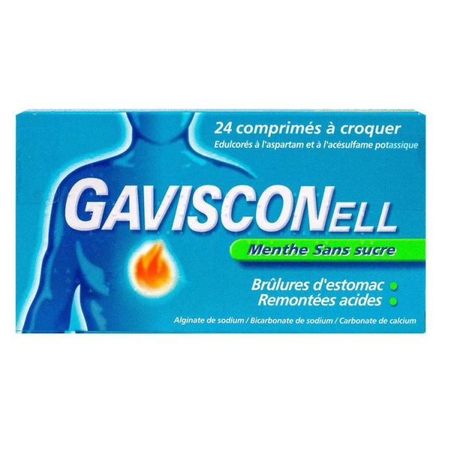 Gavisconell Cpr A Croquer Sans Sucre Menthe Edulcore A L'aspartam Et A L'acesulfame Potas Plq/24