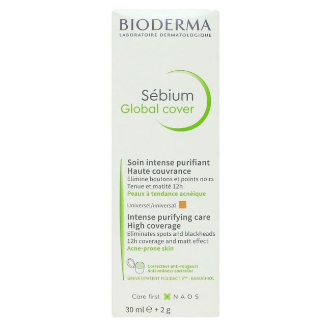 Bioderma Sebium Global Cover Cr Teintee Soin Purifiant Intense T/30Ml