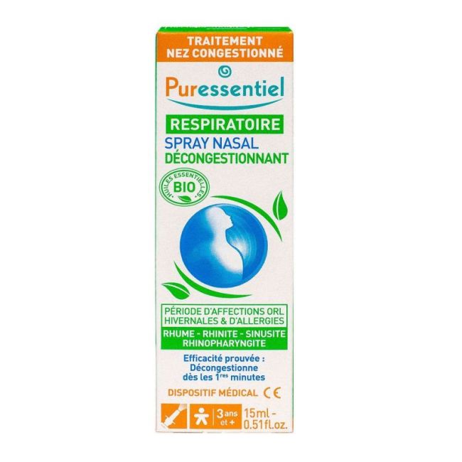 Puressentiel Respiratoire Spray Nasal Decongestionnant Fl/15Ml