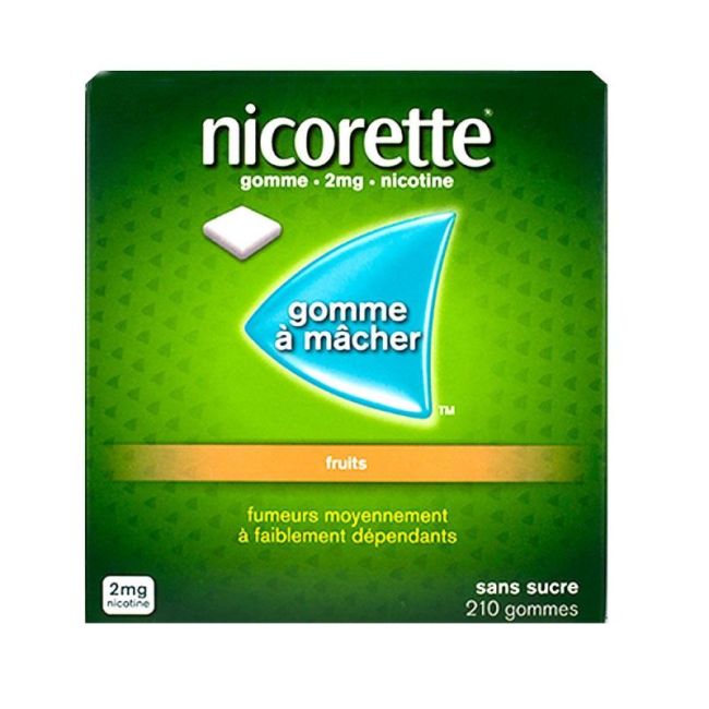 Nicorette 2 Mg Gom A Macher Medic Sans Sucre Fruits Plq/210