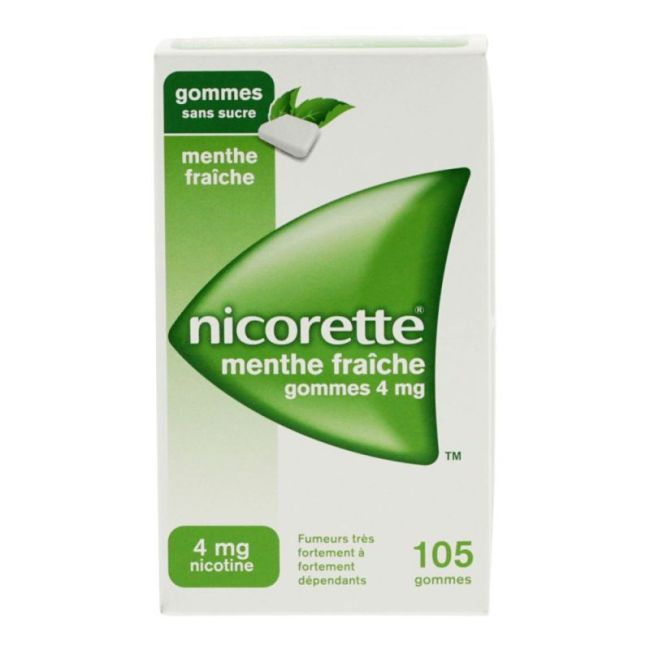Nicorette 4 Mg Gom A Macher Medic Sans Sucre Menthe Fraiche Plq/105