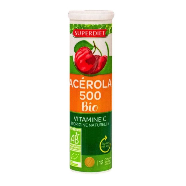 Superdiet Acérola 500 Bio Cpr À Croquer T/12