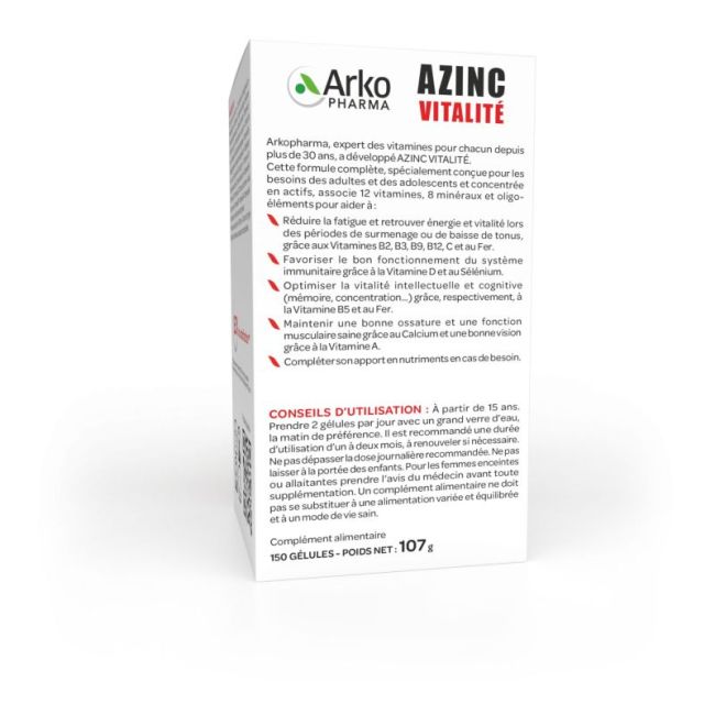 Azinc Vitalite Gel Des 15 Ans Fl/150