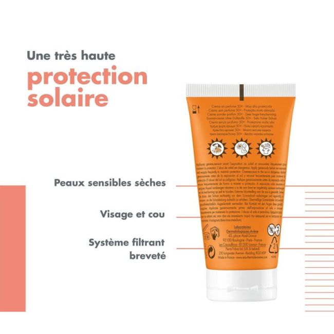 Avene Solaire Spf50+ Cr Sans Parfum Tres Haute Protection T/50Ml