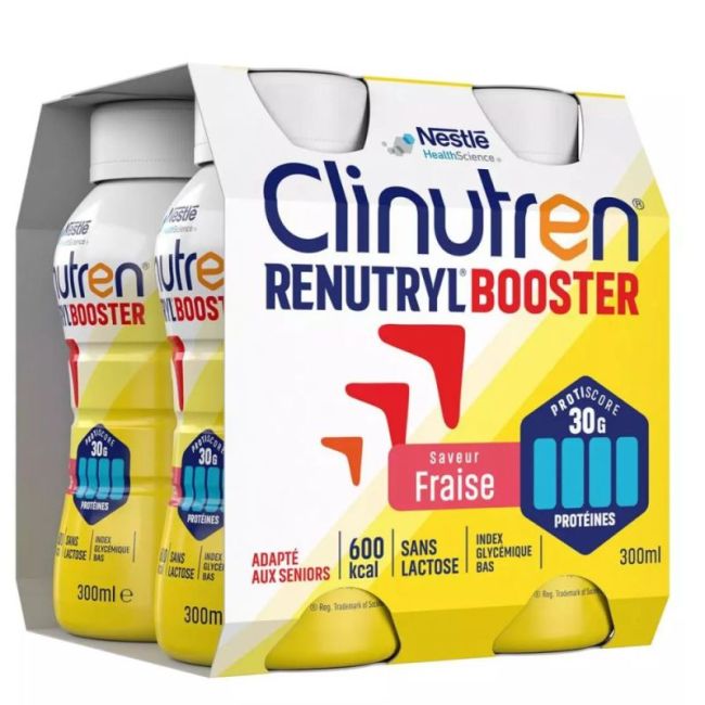 Clinutren Renutryl Booster Nutriment Fraise 4Bouteilles/300Ml