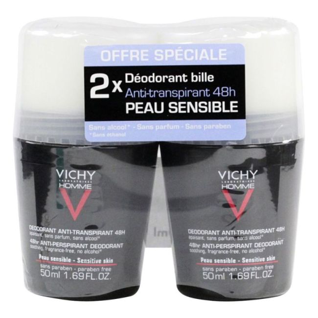 Vichy Homme Deodorant 48H Anti-Irritations 2Billes/50Ml